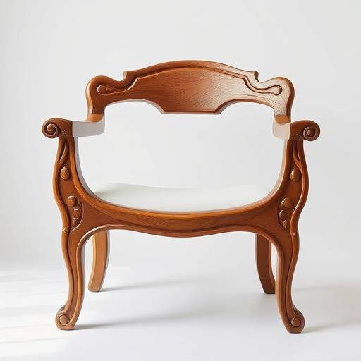 A unique, hand-carved wooden frame for a CloudNine Comforts chair, highlighting the bespoke design options available